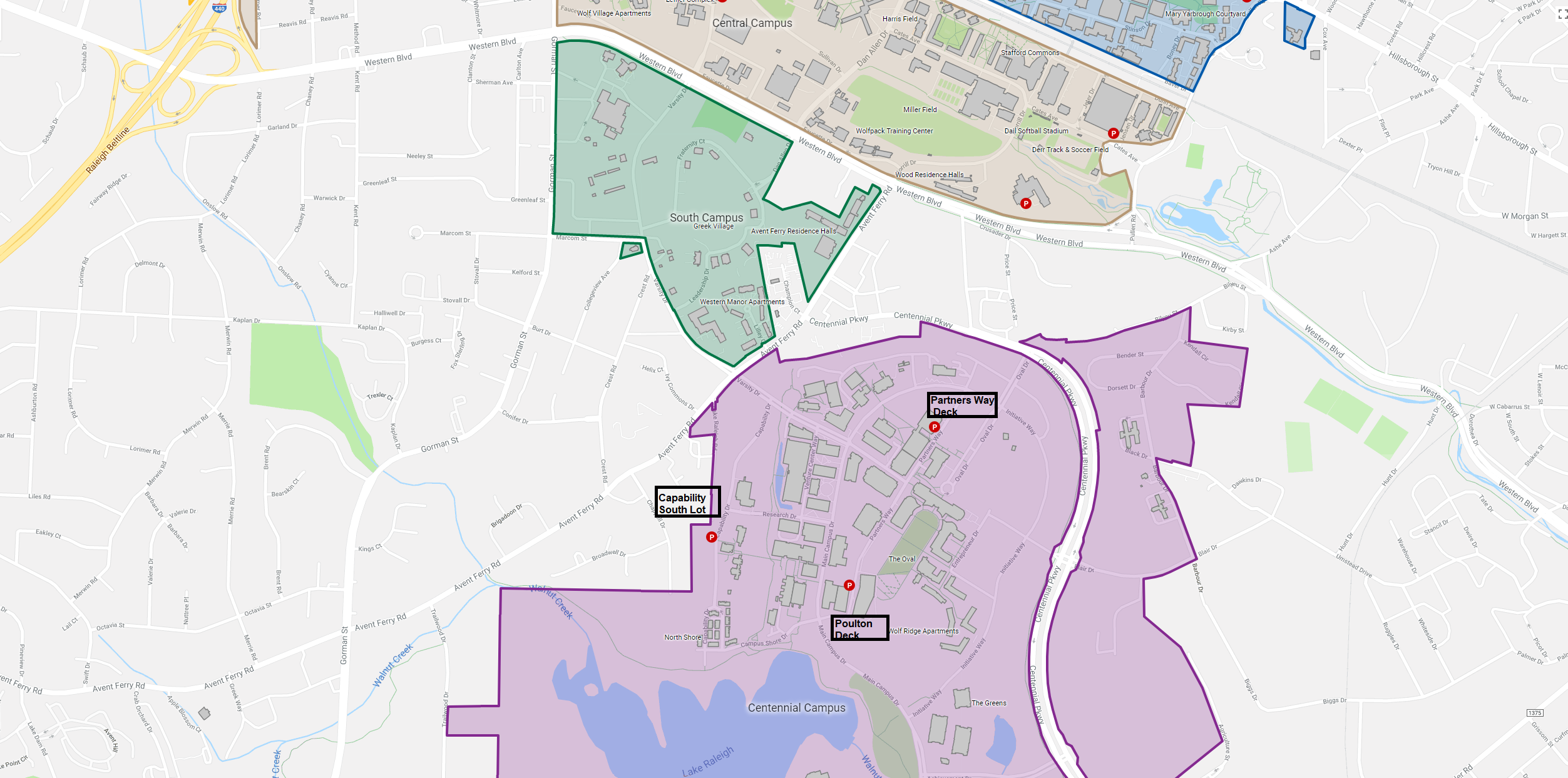 NCSU Parking Map